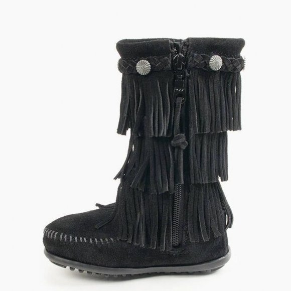 Minnetonka 3-Layer Fringe Moccasins - Picture 1 of 6